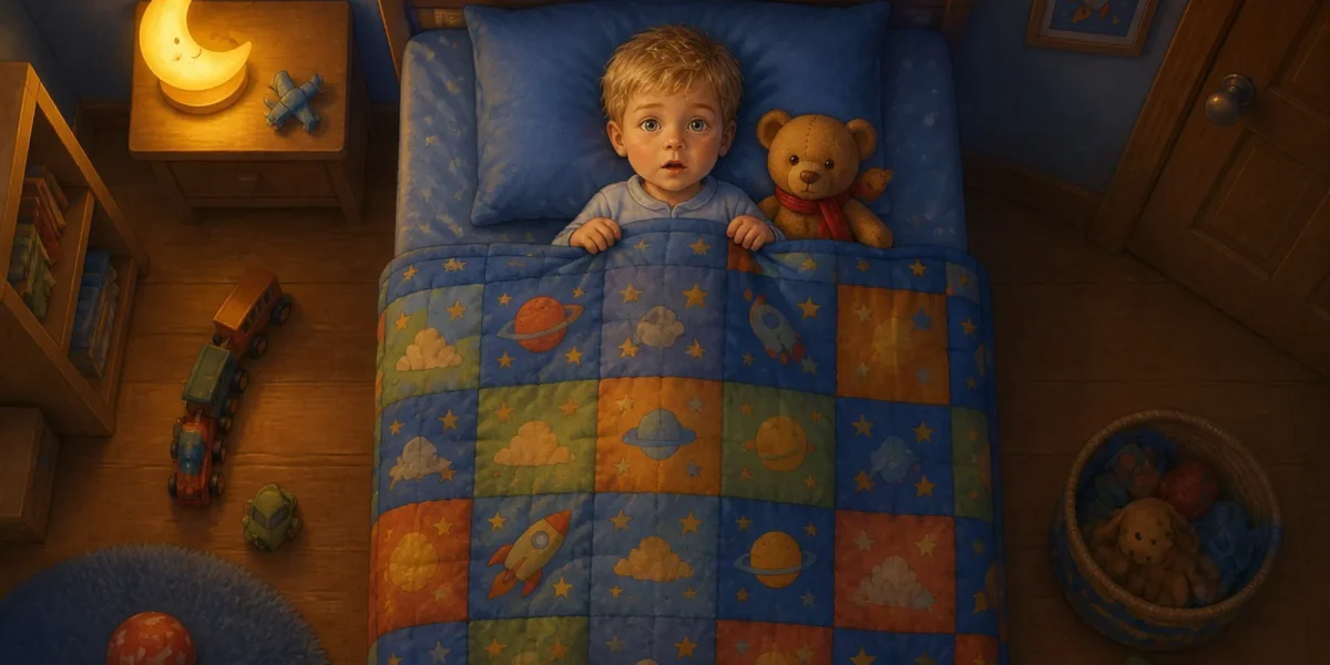 Il·lustració d’un llibre de mostra · Noah, Nounours i la làmpada de les estrelles